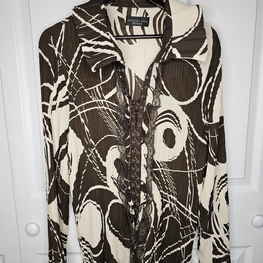 Jennifer L Loyd To Wear Accordian Blouse 1X - Picture 5 of 8